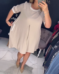 Casual Elegant Round Neck Pocket Dress