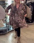 Long Sleeve Leopard Print Dress