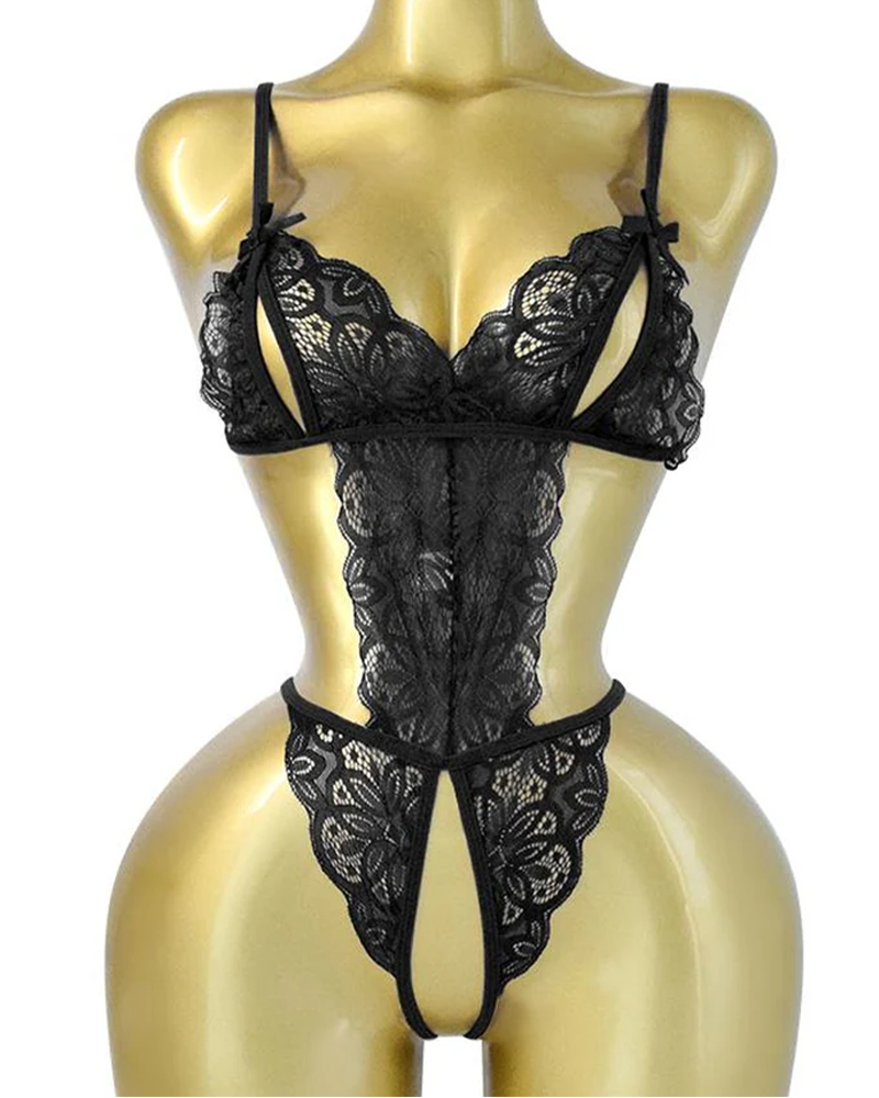 Lace Bowknot One-Piece Sexy Lingerie